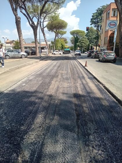 Latina Scalo, in corso interventi in viale della Stazione