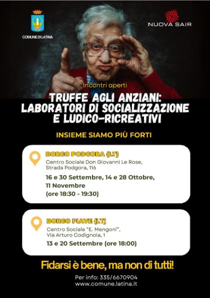 Truffe agli anziani - appuntamenti di settembre Truffe agli anziani - appuntamenti di settembre